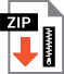 A zip file with an arrow pointing to it.